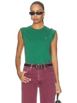 POLO RALPH LAUREN - Jersey Women's Embroidered Logo Crew Neck T-Shirt Green