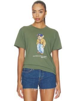 POLO RALPH LAUREN - Vintage Jersey Women's Graphic Crew Neck T-Shirt Green