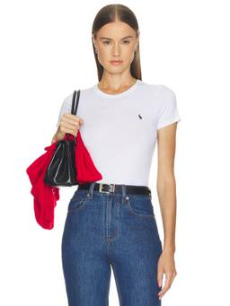 POLO RALPH LAUREN - Club Cotton Women's Logo Crew Neck Short Sleeve Bodysuit White