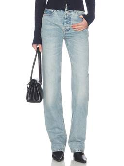 Proenza Schouler White Label - Tabetha Women's Button-Fly Straight-Leg Jeans Blue
