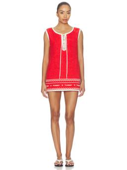 Posse - Cody Women's Lace-Up Sleeveless Tunic Top Red