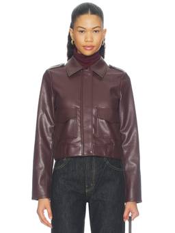 PISTOLA - Bex Shrunken Women's Faux Leather Cropped Jacket Burgundy