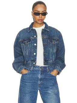 RE DONE - A Frame Women's Rigid Denim Button-Front Jacket Blue