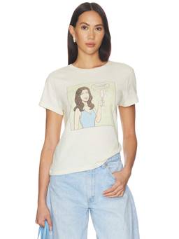 RE DONE - Classic Tee Women's Graphic Print Crew Neck T-Shirt Off White