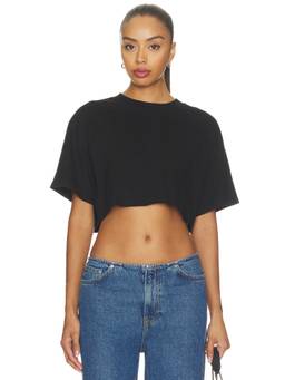 RE DONE - 90s Women's Cropped Easy Crew Neck Crop Top Black