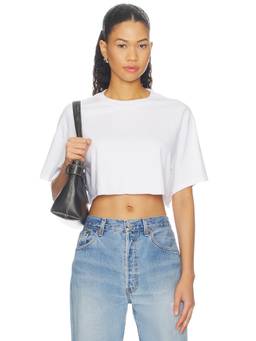 RE DONE - 90s Cropped Women's Easy Crew Neck Crop Top White