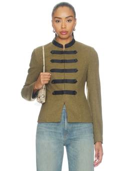 Rag & Bone - Mercer Regalia Women's Tailored Hook-Front Blazer Olive