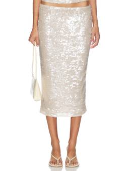 Rachel Gilbert - Marlow Women's Sequin-Embellished Midi Pencil Skirt Cream