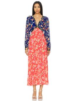 RIXO - Corina Women's Floral Lace Trim Mini Dress Black