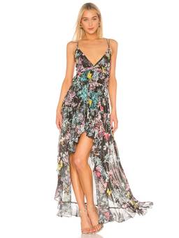 ROCOCO SAND - Women's Strapless Ruffled Satin Maxi Dress Teal