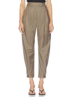 Rohe - Tailored Cuff Women's Pleated Wool Tapered Trousers Beige