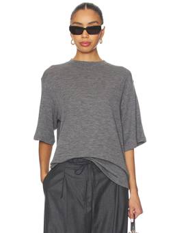 Rohe - Soft Merino Women's Oversized Crew Neck T-Shirt Grey