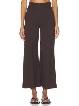 Ripley Rader - Ponte Knit Women's Elastic Waist Wide-Leg Culottes Brown