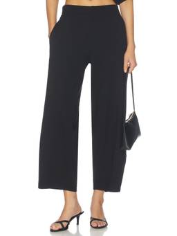 Ripley Rader - Ponte Knit Women's Elastic Waist Wide-Leg Palazzo Pants Black