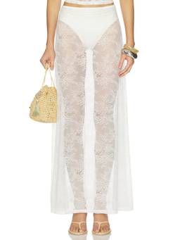 Runaway The Label - Jenna Women's Low Waist Sheer Lace Maxi Skirt White