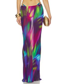 Runaway The Label - Cyrus Women's Low Waist Sheer Mesh Maxi Skirt Purple
