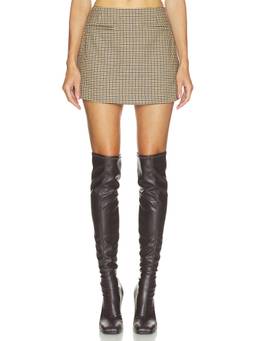 SANS FAFF - Check Women's Built-In Shorts Mini Skort Beige