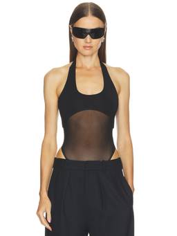 SANS FAFF - Halcyon Women's Sleeveless Halter Neck Mesh Bodysuit Black