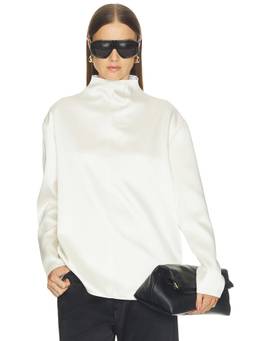 SANS FAFF - Windsor Women's Mock Neck Long Sleeve Blouse White
