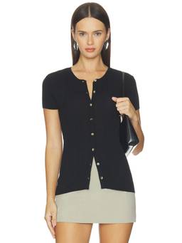 Sanctuary - Soft Focus Women's Ribbed Button-Front Knit Top Black