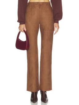 Sanctuary - Sashay Women's Stretch Faux Suede Flared Leggings Brown