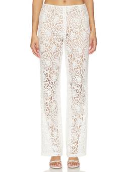 Stone Cold Fox - x REVOLVE Women's High-Waist Sheer Lace Palazzo Pants White