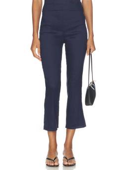 Stone Cold Fox - x REVOLVE Romie Women's High-Waist Cigarette Pants Navy Blue