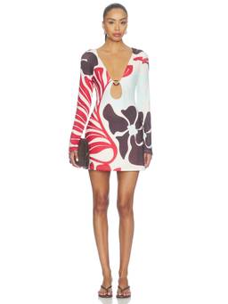 SEVEN WONDERS - Eternity Women's Printed Cut-Out O-Ring Mini Dress Multi-Color