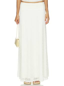 SEVEN WONDERS - Samirah Women's Low Waist Lace Maxi Skirt Cream
