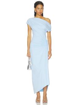 SNDYS - Olividae Women's Ruched Off Shoulder Maxi Dress Blue