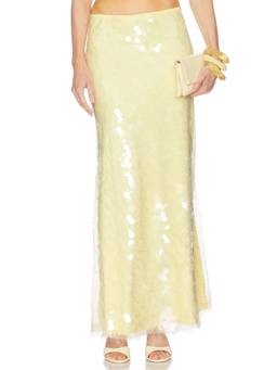 SNDYS - REVOLVE Calliope Women's Sequin Embellished Maxi Skirt Yellow