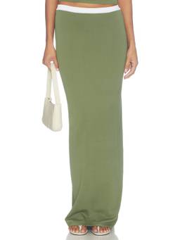 SNDYS - Charleston Women's Elastic Waist Maxi Skirt Green