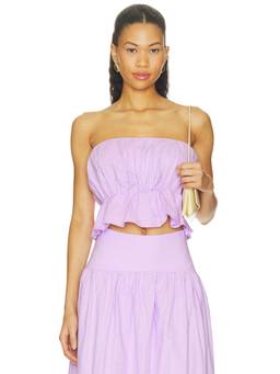 SNDYS - x REVOLVE Women's Linen Blend Strapless Crop Top Lavender