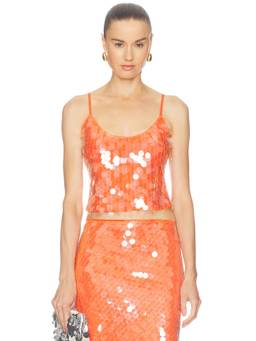 SNDYS - REVOLVE Calliope Women's Sequin Embellished Crop Top Orange
