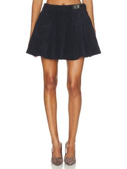 SEA - Garrett Corduroy Women's Pleated Mini Skirt Black
