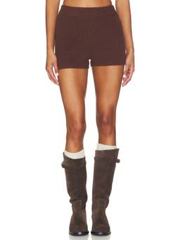 SER.O.YA - Gabi Women's Knit Elastic-Waist Shorts Brown