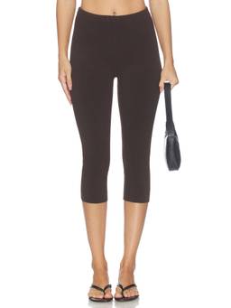 SER.O.YA - Petra Knit Women's Cropped Stretch Ponte Capris Brown