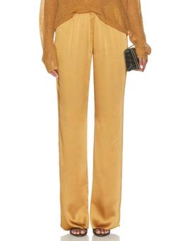 SER.O.YA - Lillian Satin Women's Elastic Waist Wide-Leg Palazzo Pants Gold