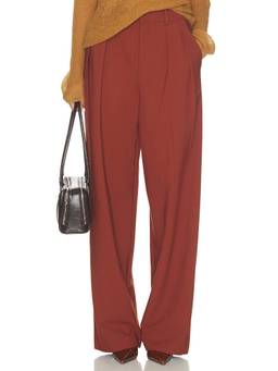 SER.O.YA - Caro Women's Mid-Waist Stretch Crepe Wide Trousers Brown