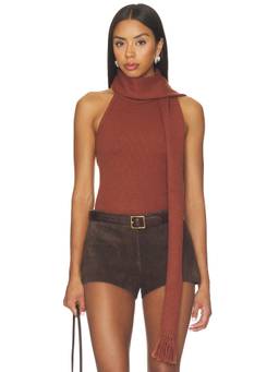 SER.O.YA - Austyn Women's Sleeveless Halter Neck Knit Tank Top Brown