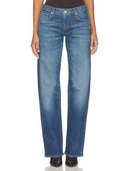 7 For All Mankind - Low Straight Women's Low-Waist Straight-Leg Jeans Blue
