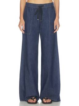 7 For All Mankind - Utility Women's Pull-On Drawstring Wide-Leg Jeans Blue