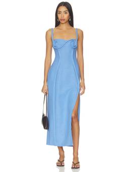Significant Other - Vanesa Women's Strappy Rosette Detail Maxi Dress Blue