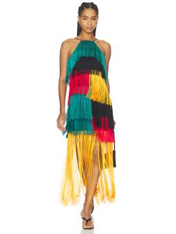 Simon Miller - Drea Women's Fringe Tiered Maxi Dress Multi-Color