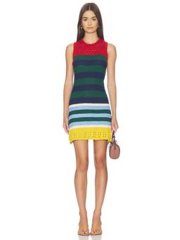 Simon Miller - Knit Women's Striped Crochet Mini Dress Multi-Color