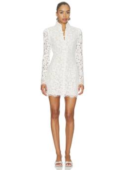 SAU LEE - x REVOLVE Women's Lace Puff Sleeve Mini Dress White