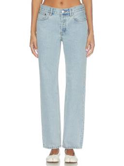 Still Here - Straight Leg Women's Mid-Waist Cotton Straight-Leg Jeans Blue