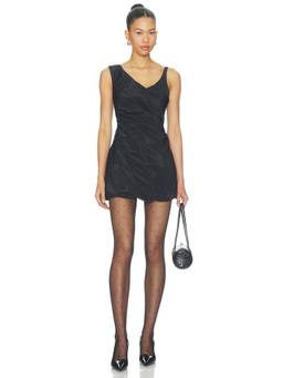 Sandy Liang - Edition Women's Ruffled Bubble Hem Mini Dress Black