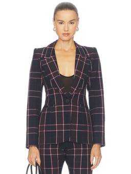 Smythe - Hourglass Women's Tailored Notched Lapel Single-Breasted Blazer Black
