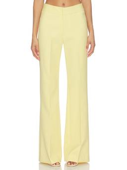 Smythe - Classic Women's Tailored Zip Fly Wide Trousers Yellow